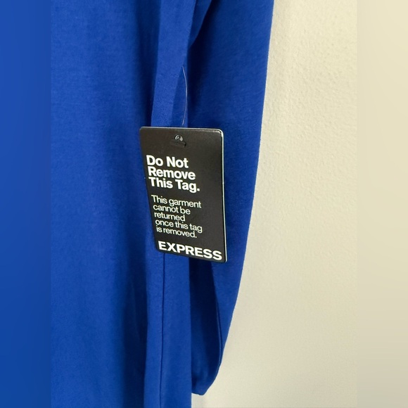 NWT Express Electric Blue Long Sleeve Zip Back Trapeze Dress medium - Picture 5 of 7